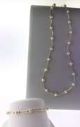 14kt Yellow Gold Set of Elegant Station Necklace and Bracelet