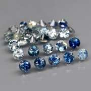 Heated only! 4.01ct round cut Australian Sapphire set