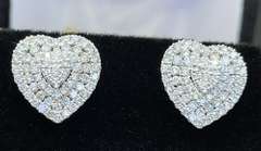 1.25 CTTW DIAMOND HEART STUD EARRINGS IN 14KT SOLID WHITE GOLD