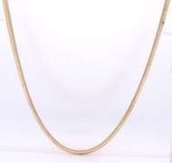 Pleasing Yellow Gold 3mm Flat Snake Chain Necklace