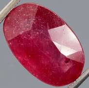 Bright 6.89ct oval cut rich blood red Ruby