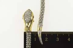 14K White Gold 0.16 Ctw Diamond Ruby Eye Snake Lavalier Necklace