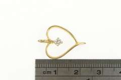 14K Yellow Gold Heart 0.10 Ct Diamond Love Symbol Classic Pendant