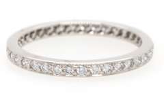 Cartier 0.38ctw Diamond Eternity Wedding Band Ring in 18K W/Box