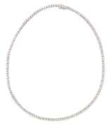Romantic White Gold 4ctw Round Diamond Tennis Necklace