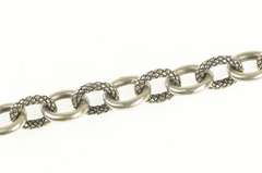 Sterling Silver Designer Ornate Cable Link Toggle Chain Necklace