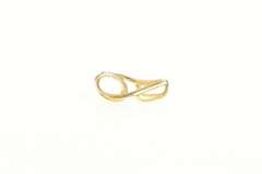 14K Yellow Gold Diamond Inset Loop Swirl Classic Pendant