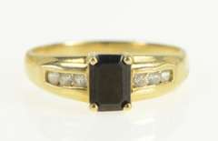 10K Yellow Gold Black Onyx Cubic Zirconia Vintage Statement Ring