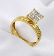 Glittering 14k Invisibly Set Diamond Ring