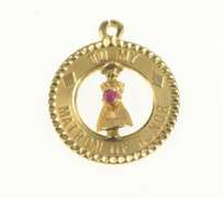 14K Yellow Gold 1960's Matron of Honor Wedding Bridal Charm/Pendant