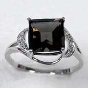 2.34 CT SMOKEY TOPAZ SILVER RING