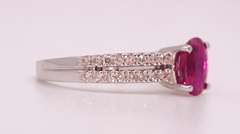 18kt Solid White Gold, Ruby, & Diamond Ring
