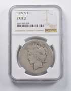 FAIR 2 1922-S Peace Silver Dollar NGC