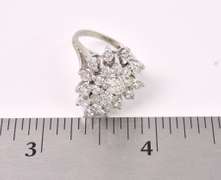 Sparkling Diamond Ring In 14K White Gold