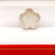 Stunning .925 Sterling Silver Floral Pendant with Dazzling CZ's!