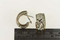 Sterling Silver Two Tone 14K Gold Textured Lattice Hoop Earrings