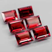 Nice 7.85ct baguette cut cherry red Garnet set