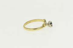 10K Yellow Gold 1940's Sapphire Diamond Bow Statement Ring