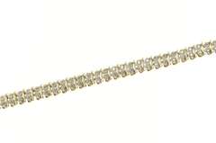 10K Yellow Gold 2.00 Ctw Diamond Wavy Link Cluster Tennis Bracelet