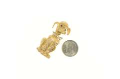18K Yellow Gold 1960's Diamond Bow Tie Dog Pooch Pet Pin/Brooch