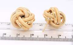 Divine 18kt Polished and Satin Love Knot Earrings