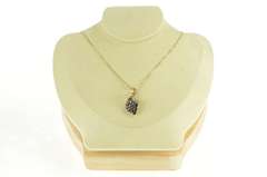 14K Yellow Gold Vintage Natural Sapphire Diamond Cluster Pendant