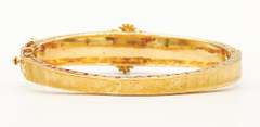 14kt Solid Yellow Gold and Opal Antique Bangle