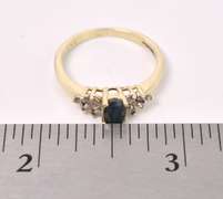 Exquisite Blue Sapphire And Diamond Ring In Yellow Gold