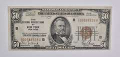 1929 $50 New York, NY United States National Currency Note