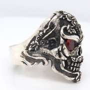 Giani Inspirations Fren Skull Ruby Eye Ring