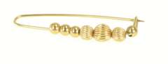 10K Yellow Gold Ball Beaded Vintage Simple Bar Pin/Brooch