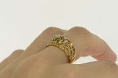 14K Yellow Gold 0.50 Ctw VS Diamond Cluster Filigree Vintage Ring