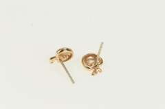 14K Rose Gold Diamond Inset Apple Classic Vintage Stud Earrings