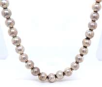 Vintage 925 Sterling Silver Ball Beaded Necklace