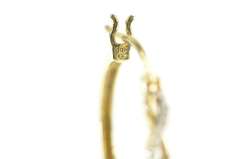 10K Yellow Gold Diamond Twist Design 17.8mm Hoop Earrings