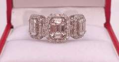Stunning 18kt Solid White Gold & Diamond Band Ring