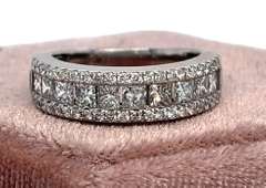 STUNNING 14KT SOLID WHITE GOLD & 1.50 CARAT DIAMOND ETERNITY BAND RING