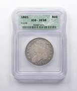 VF35 1821 Capped Bust Half Dollar O-106 ICG