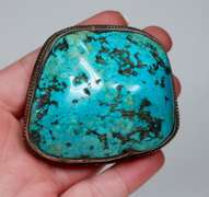 Unique! 520ct rich robin egg blue Turquoise buckle