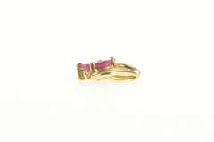10K Yellow Gold Marquise Ruby Cluster Tear Drop Classic Pendant
