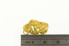 14K Yellow Gold 3D Textured Raw Cluster Nugget Charm/Pendant