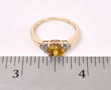 Golden Sphene Ring in Yellow Gold