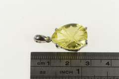 Sterling Silver Pear Fantasy Cut Citrine Tear Drop Statement Pendant