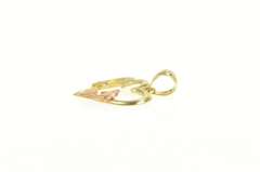 14K Yellow Gold Dolphin Heart Love Symbol Vintage Pendant