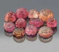 Translucent! 14.52ct Pink Tourmaline flower carving set