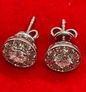 NEIL LANE 14K WHITE GOLD AND DIAMOND STUD EARRINGS