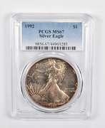 MS67 1992 American Silver Eagle - Graded PCGS