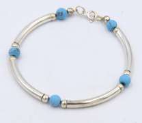925 Sterling Silver Gemstone Necklace with Matching Bracelet