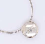 Tiffany & Co Disc Pendant with Colored Gems on Snake Chain