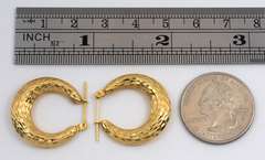 Sparkling 14k Quarter Sized Hoop Earrings